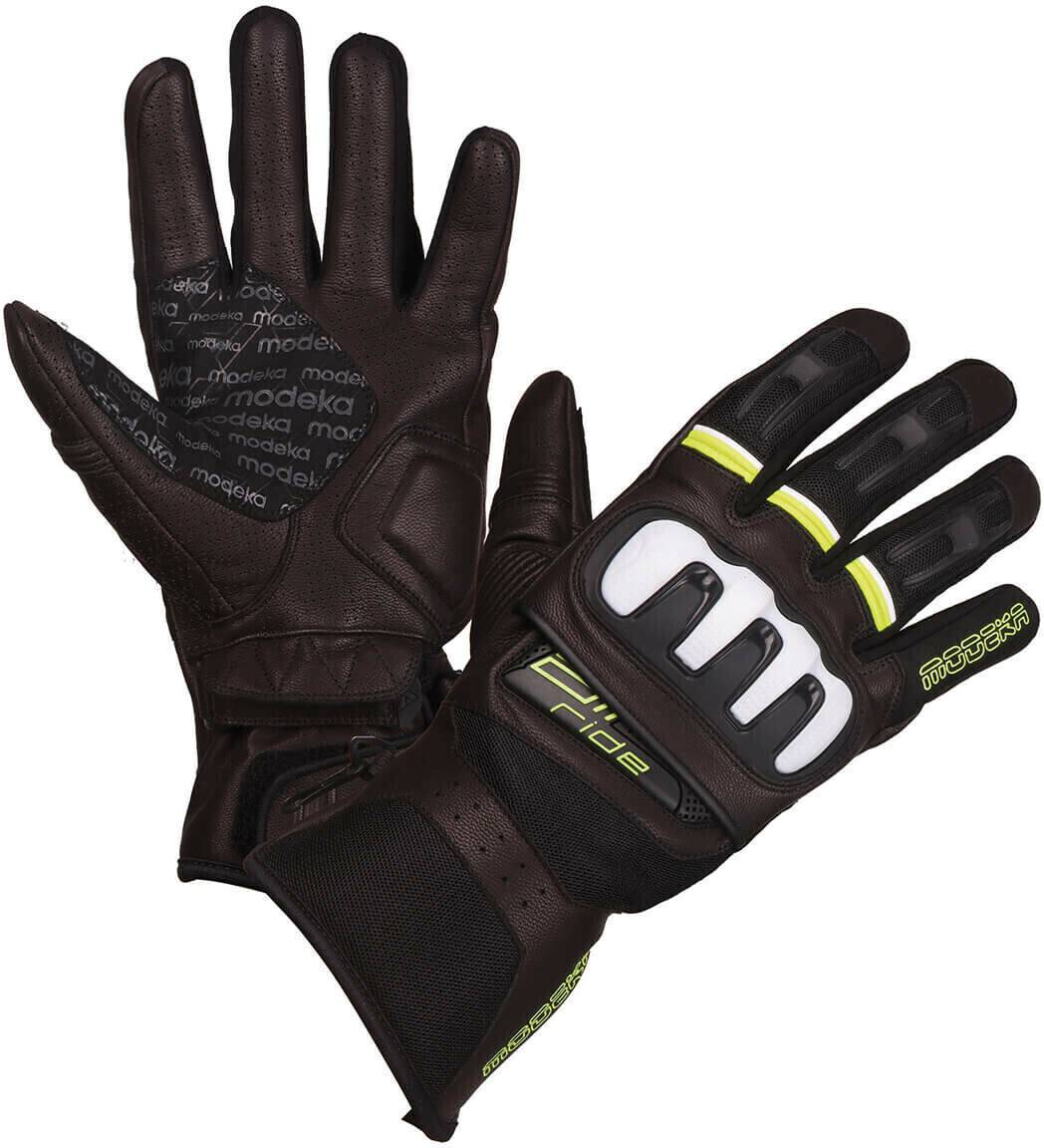 Motorradhandschuhe Modeka Air Ride schwarz/weiss/gelb