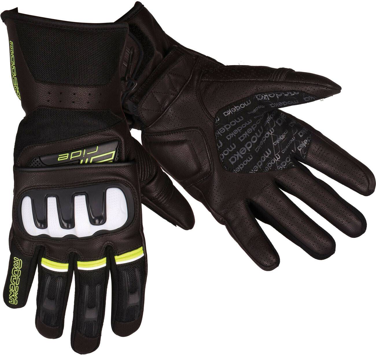 Motorradhandschuhe Modeka Air Ride schwarz/weiss/gelb